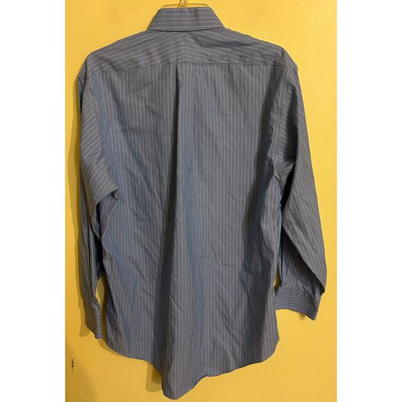 Lands end blue no iron pinpoint Oxford long sleeve size large - Picture 3 of 3